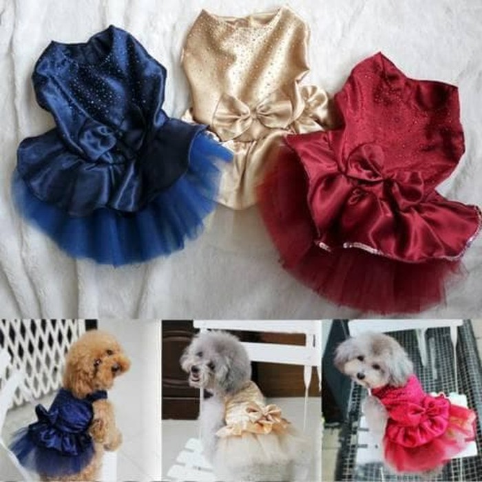 BAJU GAUN ANJING CANTIK IMUT LUCU KUALITAS BAGUS