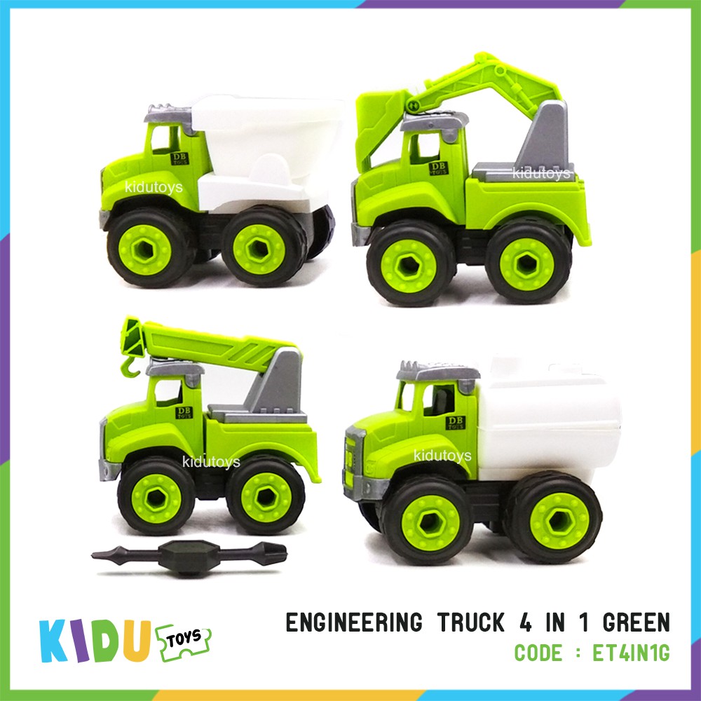 Mainan Anak Engineering Truck 4 IN 1 Kidu Toys