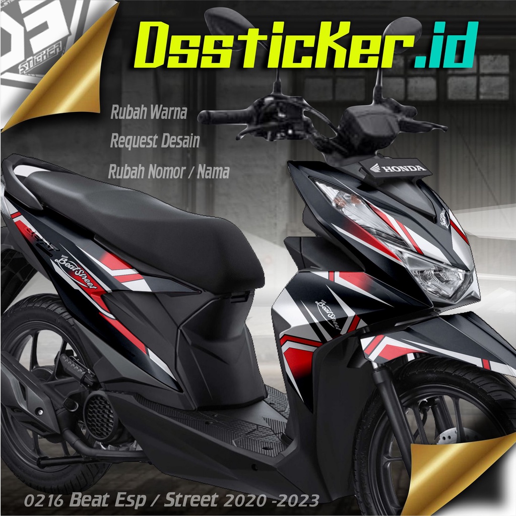 0216 Stiker decal Beat street 2020 - 2023  simpel Variasi List Sticker