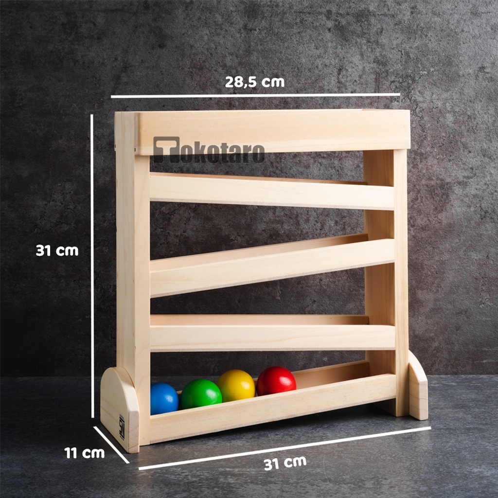 Ball Tracker Montessori Wooden Toys Mainan Kayu Edukasi Baby