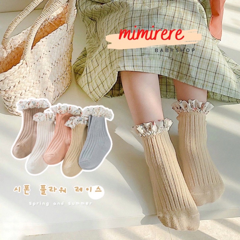 Kaos kaki Baby Ruffle Import | Kaoskaki Bayi Anak ruffle Kriwil Bunga