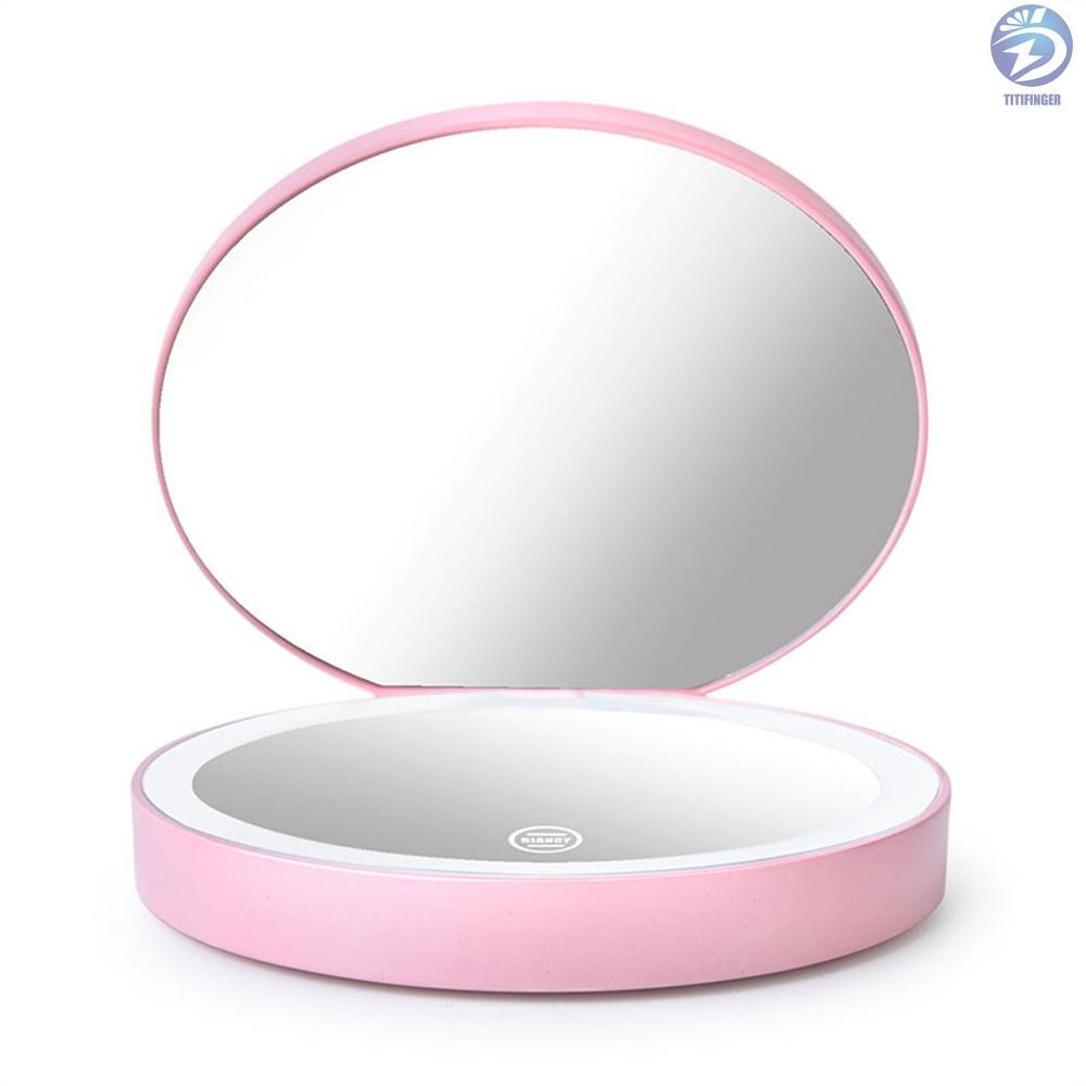 Titi Portable Makeup Mirror Mini Leds Light Touchable Screen Foldable Magnifying Sensing Lighting Mirrors With Charging Cable Shopee Indonesia