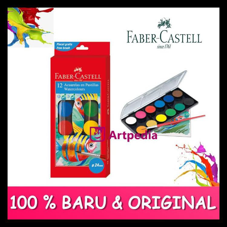 

Murmer Faber Castell Watercolour Paint Cake 12 Warna-Cat Air Faber Castell Keren