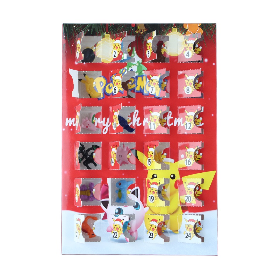 24pcs Mainan Action Figure Pokemon Advent Pikachu Dengan Kalender Untuk Natal