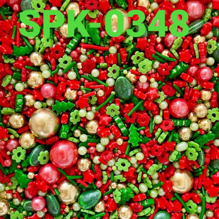 

SPK-0348 SPRINKLES SPRINKLE SPRINGKEL 1KG GOLD MERAH HIJAU POHON BEST SELLER