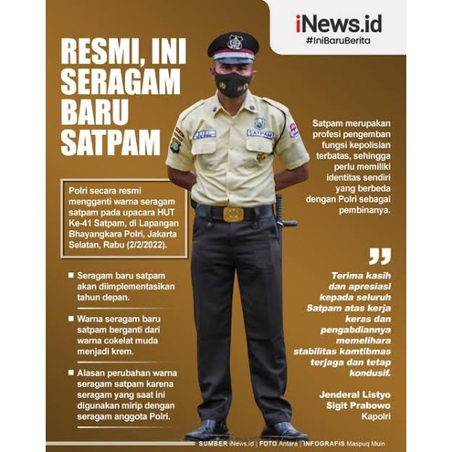 Baju Setelan Seragam Security Satpam Baru Model Terbaru Cream