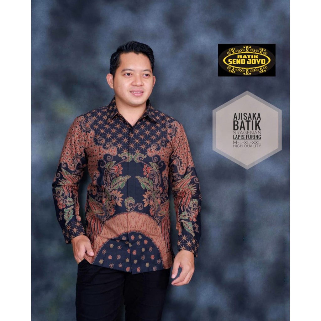 AJISAKA SENOJOYO KEMEJA BATIK PRIA SOLO LENGAN PENDEK LAPIS FURING ATASAN BATIK PREMIUM MODERN TRUNTUM LASEM SALENDRA PEKSI ABU AJISAKA SEKAR JAGAT PEKSI ABU WULU ABANG GODONGAN JAGAD KUSUMO KAWUNG LINTANG PARANG AJI PEKSI SEJAGAD PARANG LUHUR PARANG