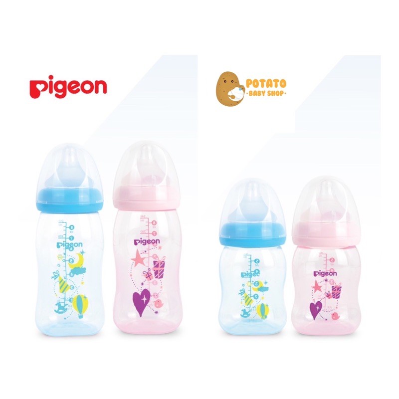 Pigeon PP Wideneck Clear Bottle 160ml &amp; 240ml - Botol Susu Pigeon