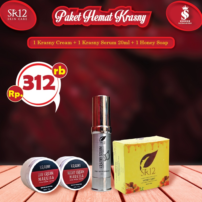 PAKET HEMAT KRASNY sr12id/ PAKET HEMAT MENCERAHKAN/KHUSUS KULIT KERING / Paket perawatan wajah original / premium / berkualitas / termurah / terbaik / bpom / saudagarsr12