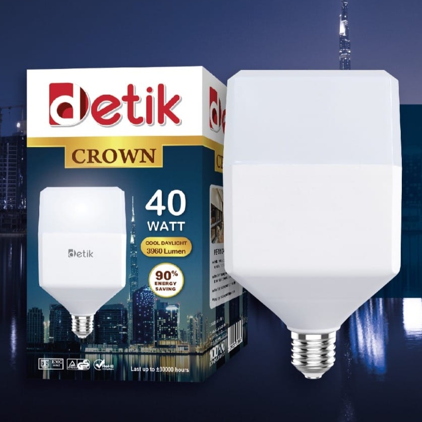 Detik Crown Lampu LED Bulb Kotak 40 Watt - Cahaya Putih