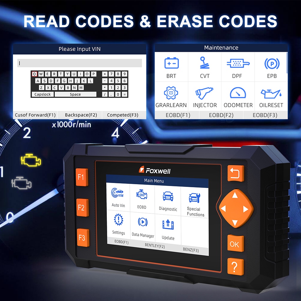 FOXWELL NT634 Professional Obd2 Scanner Odb2 Car Scanner With 11 Reset Functions Obdii Car Diagnostic Scanner