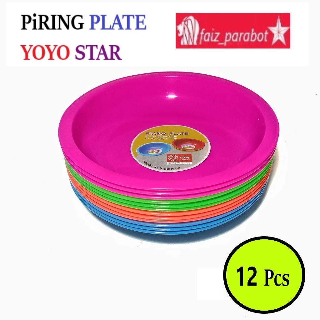 PIRING MAKAN PLASTIK PLATE 12PCS BERBAHAN TEBAL SEKALI