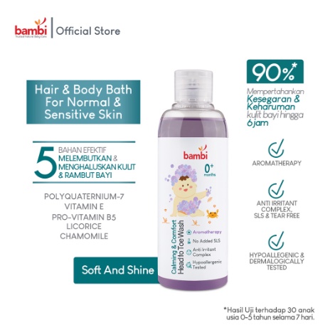 Sabun Mandi Cair BAMBI Baby Calming &amp; Comfort Head To Toe Wash 200ml sabun shampoo bayi