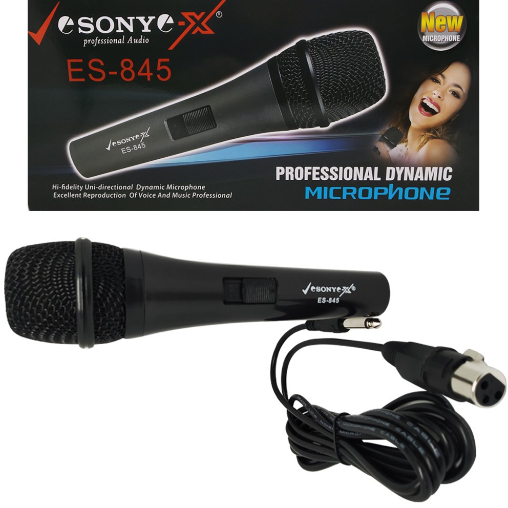 Microphone Karaoke Sony ES-845 Mikrofon Mic Kabel Suara Mantap