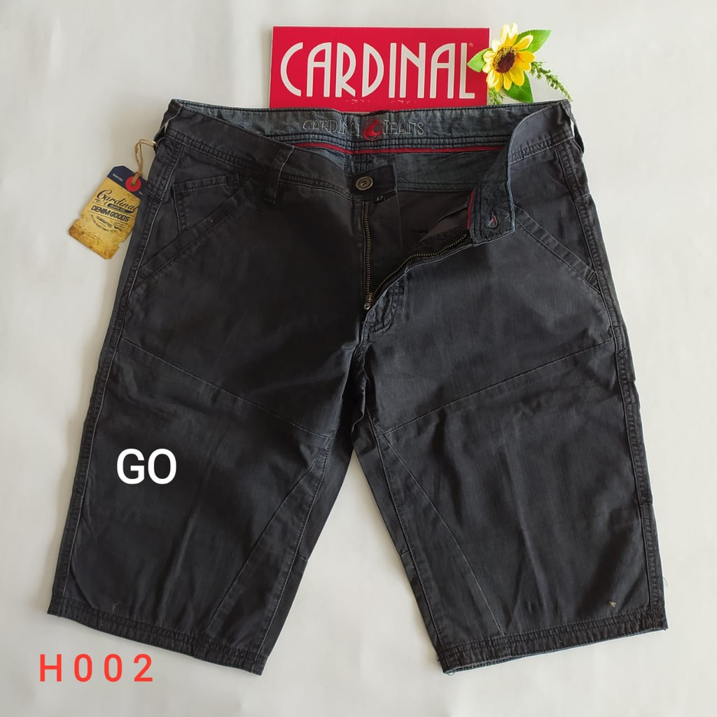 gof 37-38R CARDINAL JEANS Celana Pria Celana Pendek Bermuda Casual Sobek Slimfit Reguler Fit Reguler