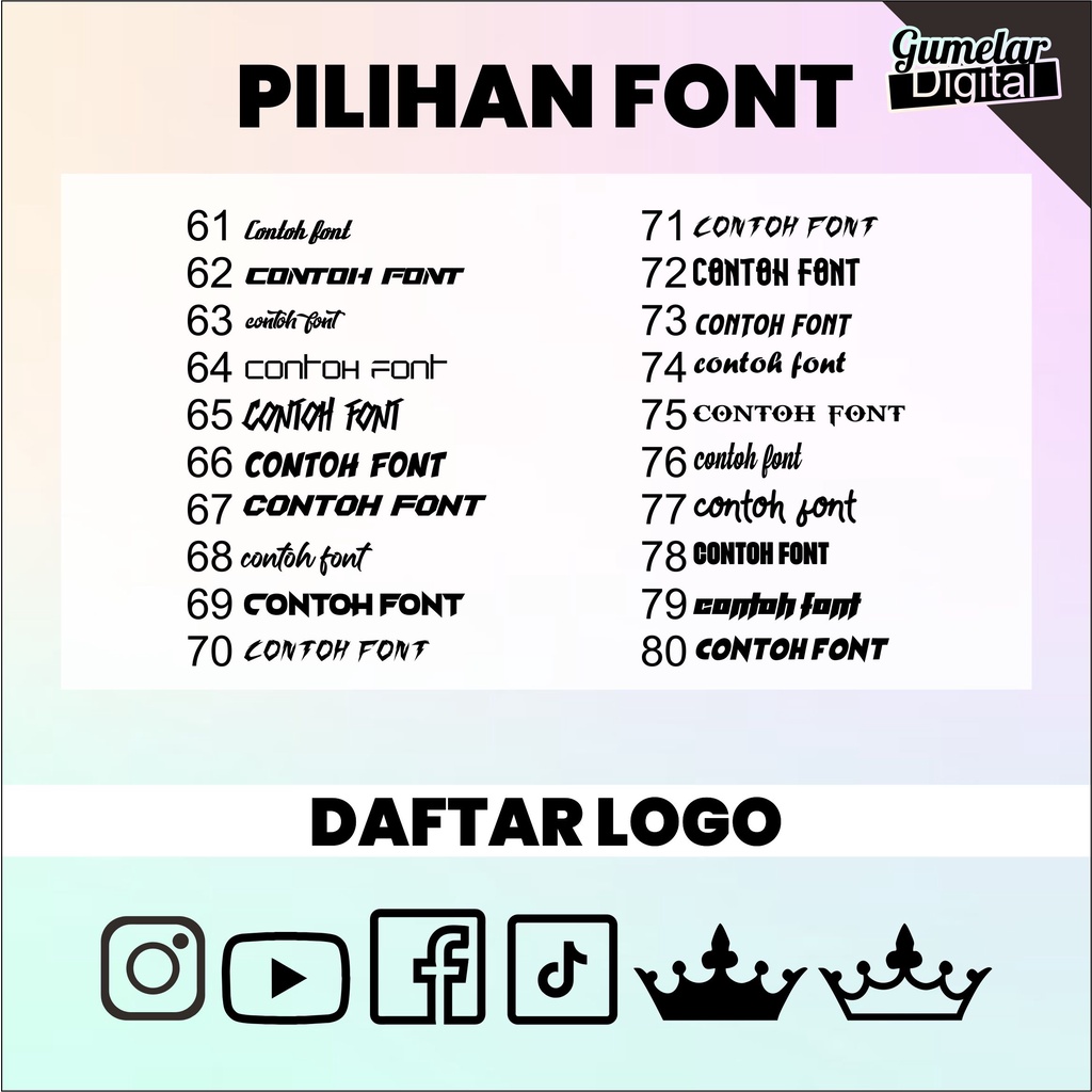 STIKER CUSTOM NAMA BEBAS 140 PILIHAN FONT KEREN