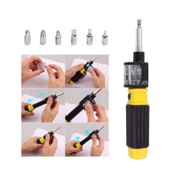 Obeng BIT 360 6 in 1 Screwdriver Bit-360 Bit360 Tools Set All In One Serbaguna Multifungsi