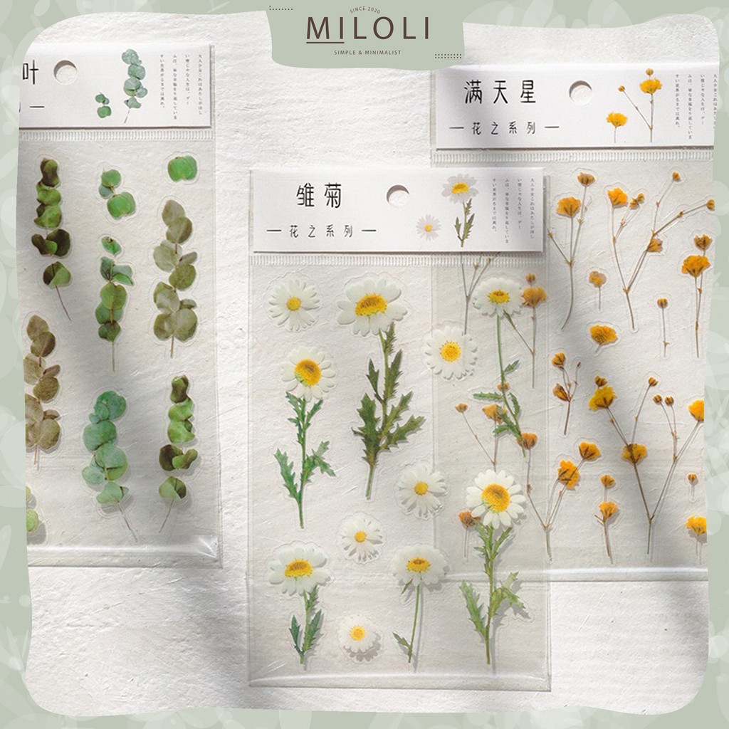 

[MILOLI] Stiker PET FLOWER Sticker Decor Planner DIY Scrapbook Bunga Stiker Dekor - B0005