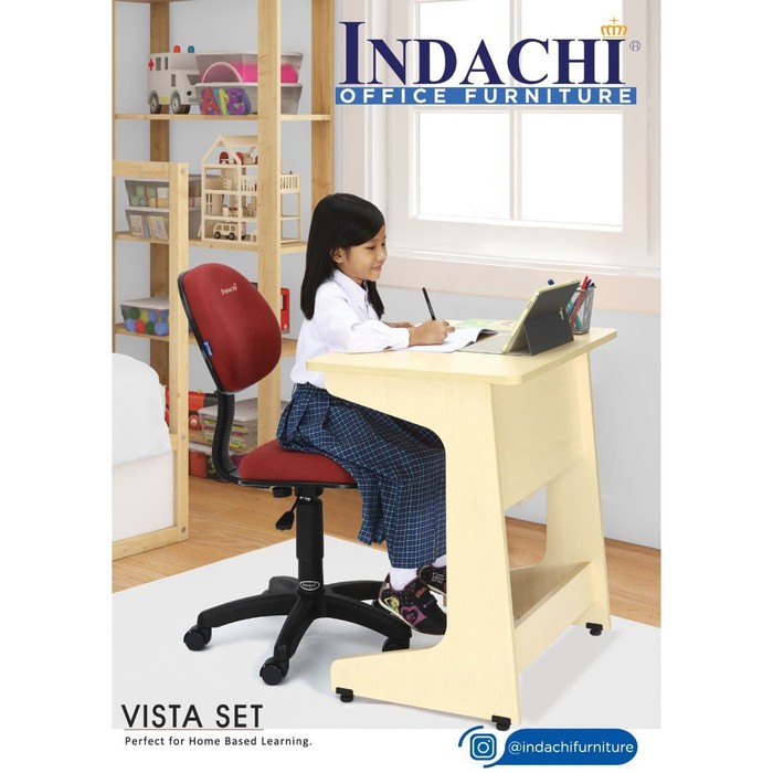 Kursi dan Meja Belajar Anak Indachi Vista Set (murah, modern, nyaman)