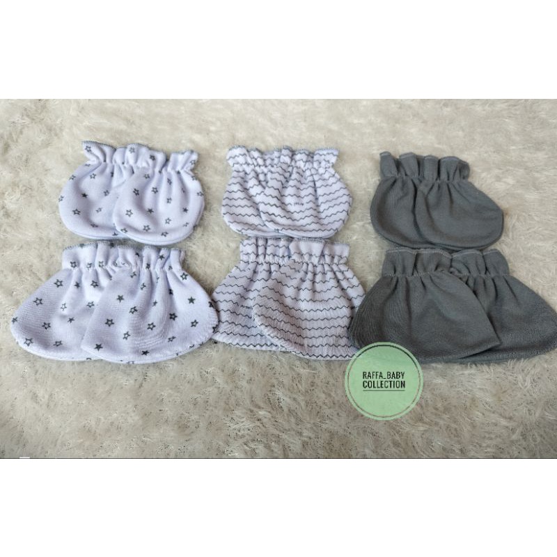 paket 3pcs/3set sarung tangan+kaki arsel seri maron/abu/coksu