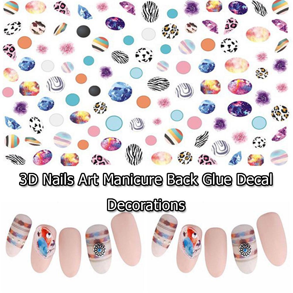 AUGUSTINA Agustin 3D Nail Art Sticker 1pc Nails Tips Kecantikan Decal Lem Belakang Perekat Diri Dekorasi Nail Art