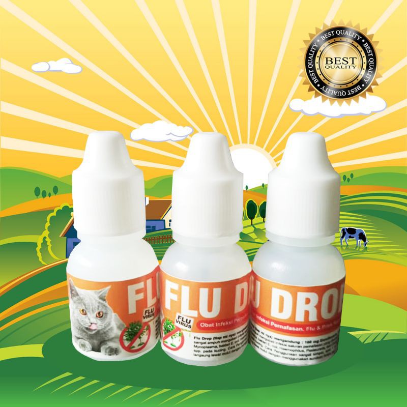 FLU DROP - Obat Flu Kucing Pilek Ngorok Infeksi Pernafasan Kucing MANJUR