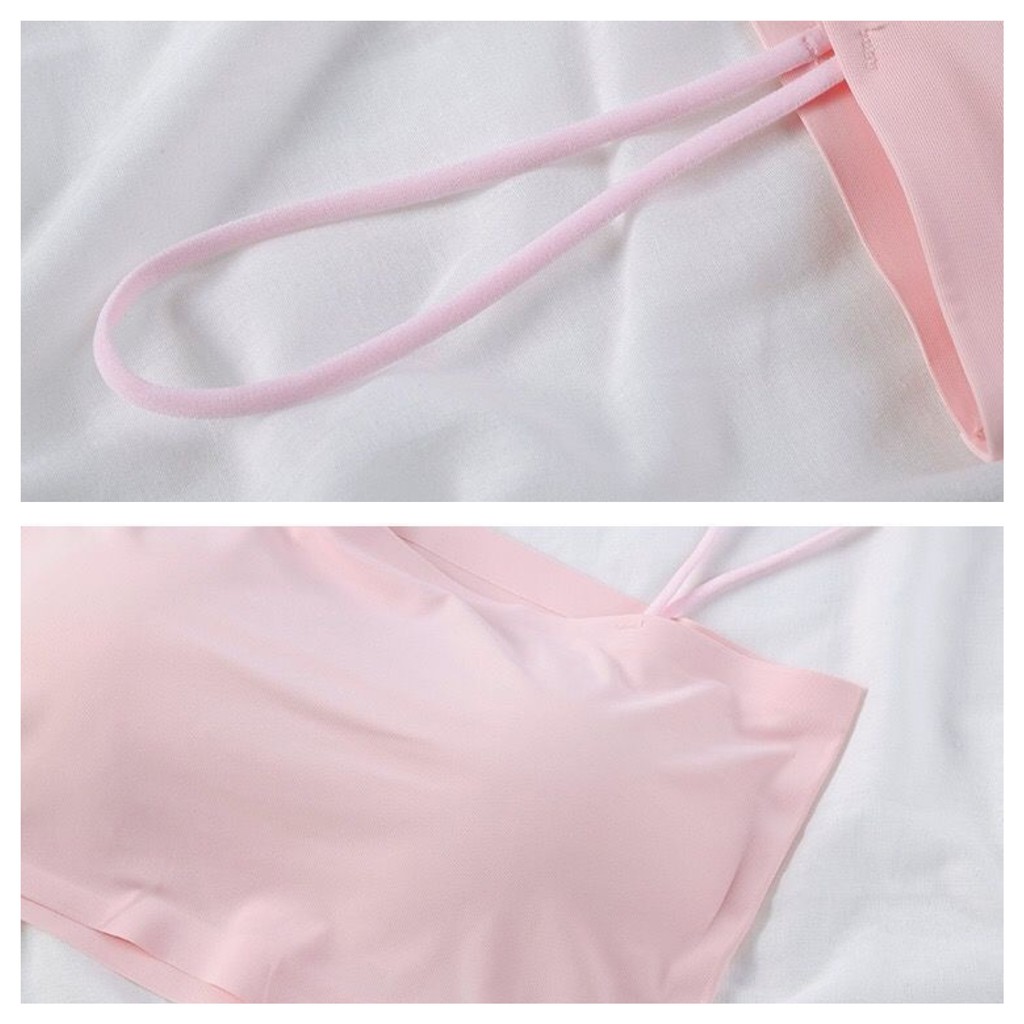 ✅𝐅𝐎𝐈𝐒𝐒® Bra Kemben Ice Silk Tali Tanpa Kawat Crop Top 1010