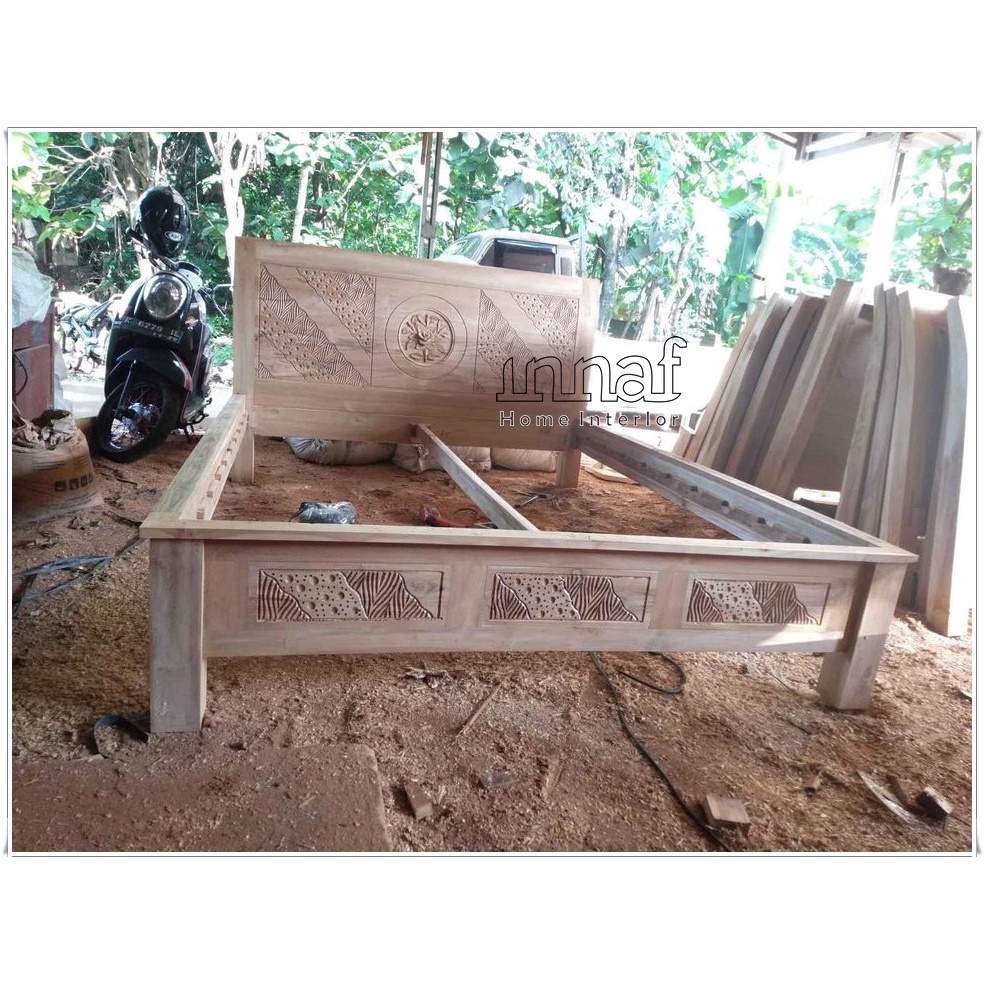 Ranjang kayu jati minimalis terbaik dipan tempat tidur