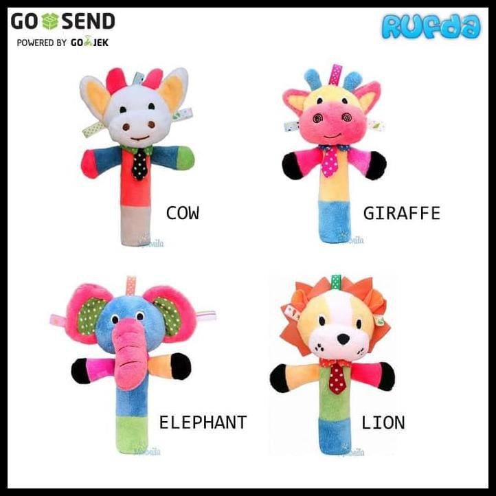 MARVEILA RATTLE SQUEEZE STICK MAINAN BONEKA UNTUK BAYI BISA BERBUNYI - LION