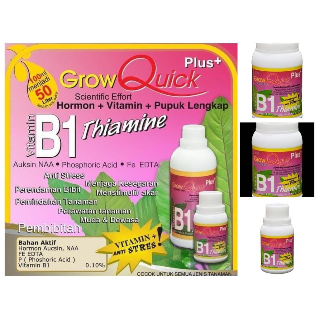 Jual Terlengkap Vitamin Tanaman B1 Plus Grow Quick 100 Ml Anti Stress ...