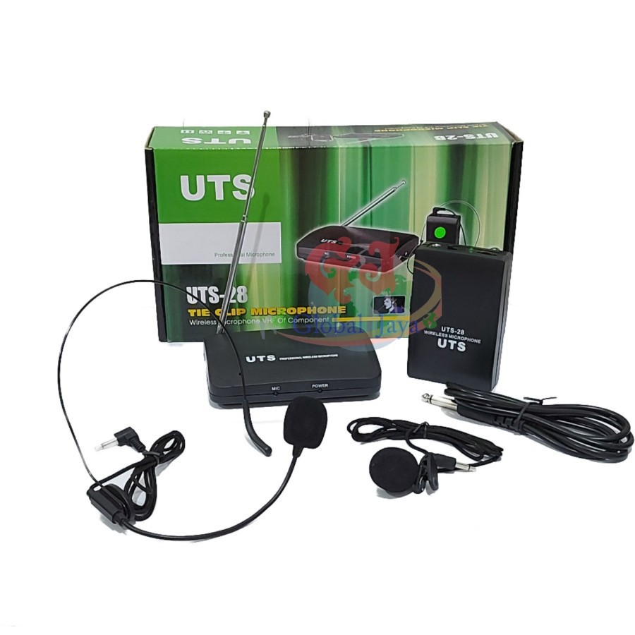 Mic Wireless UTS- 28 CLIP ON + Headset ( BANDO ) suara mantap