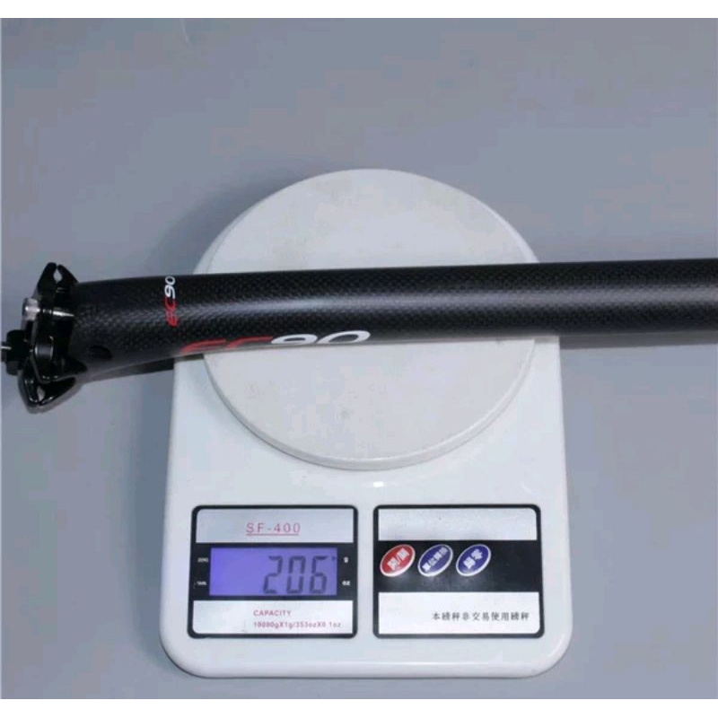 Seatpost Tiang Dudukan Jok Saddle Sepeda Full Carbon 400 x 31.6 MM EC90 Black Hitam Road Bike Mtb tiang sadel sepeda bahan carbon
