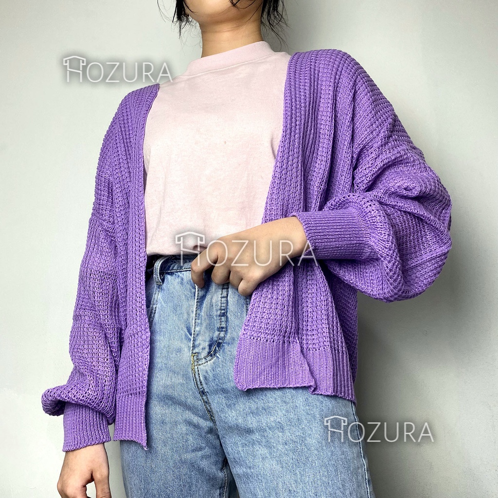 HOZURA - Cardigan Rajut Wanita Oversize Jumbo Tebal Murah Andina - Premium Nacara Tebal Prima Cardy