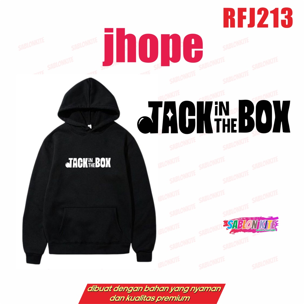 MURAH!!! HOODIE JHOPE RFJ213 TULISAN JACK IN THE BOX JIMIN JUNGKOOK TAEHYUNG