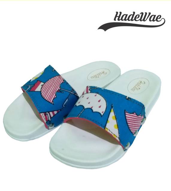 SANDAL ANAK MOTIF CORAK WARNA PUTIH COKELAT MARUN UK 26-30