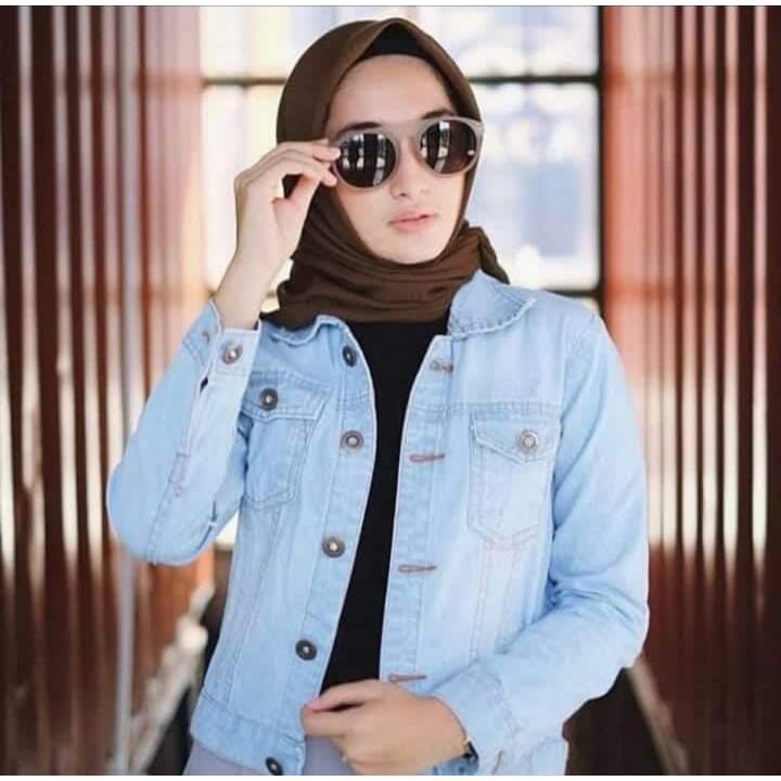 PROMO JACKET JEANS WANITA CROPTY SNOW JUMBO XL  - XXL ( COD ) jacket jeans wanita ( BIONDI )