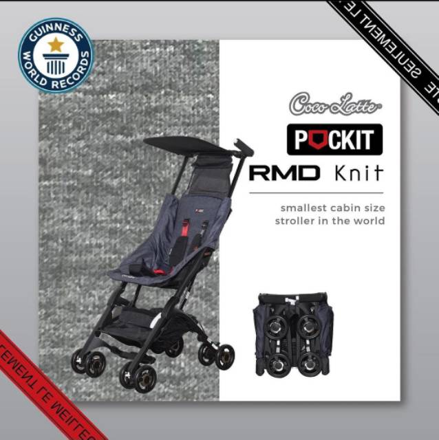 Stroller Dorongan Bayi Cocolatte Pockit RMD Knit CL 8381-Lake Blue &amp; Grey