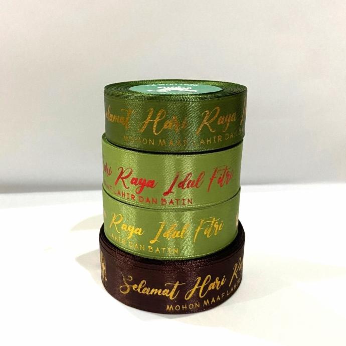 

Best Product!!! Pita Satin Lebaran Idulfitri Pita Hampers (2.5Cm).Panjang +/-15M - Paling Diminati