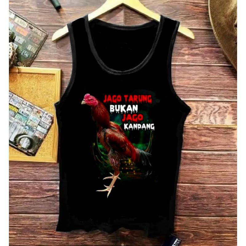 Singlet Pria Tanpa Lengan / Ayam Jago Tarung / UK L-XL / Shalch Trendy