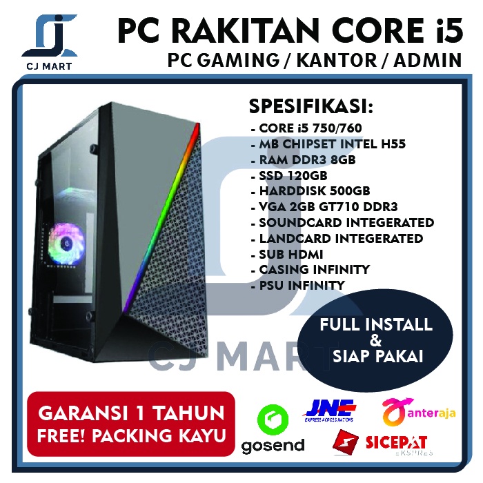 PC Rakitan Core i5 / RAM 8GB / SSD / HDD / VGA 2GB