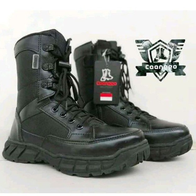 Sepatu pdl kulit sapi asli pdl boots CAANGGO MILITARY