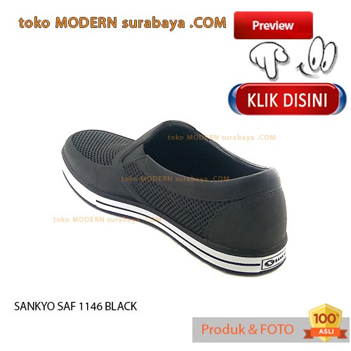 SANKYO SAF 1146 BLACK SEPATU KARET MURAH PANTOFEL TAHAN AIR