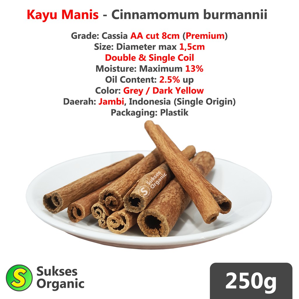

Kayu Manis Premium Cassia Cinnamon 250gr