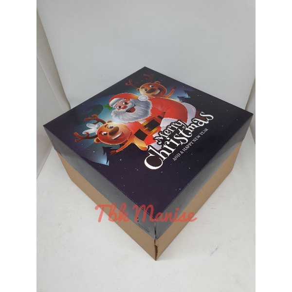 

Dus kue Santa Natal 25x25cm / kardus natal / box kue christmas / kardus kue natal