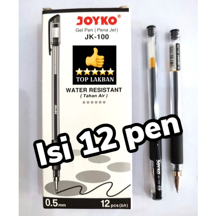 

Murah Pen Gel / Bolpen Gel Joyko Isi 12 Pcs Tahan Air Bergaransi
