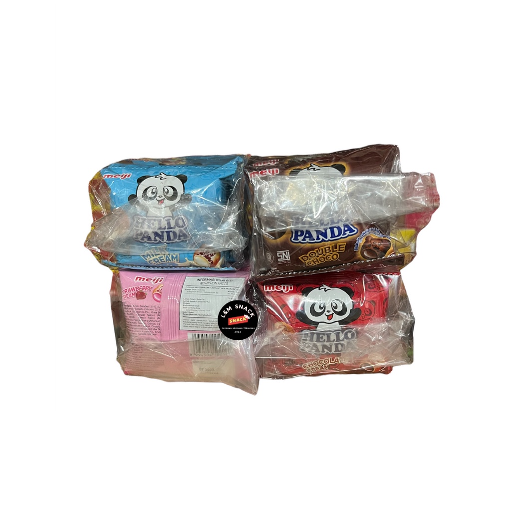 Hello Panda Biskuit Rasa Coklat/Stroberi/Milk/Double Choco 1 Renceng Isi 10 pcs @10gr