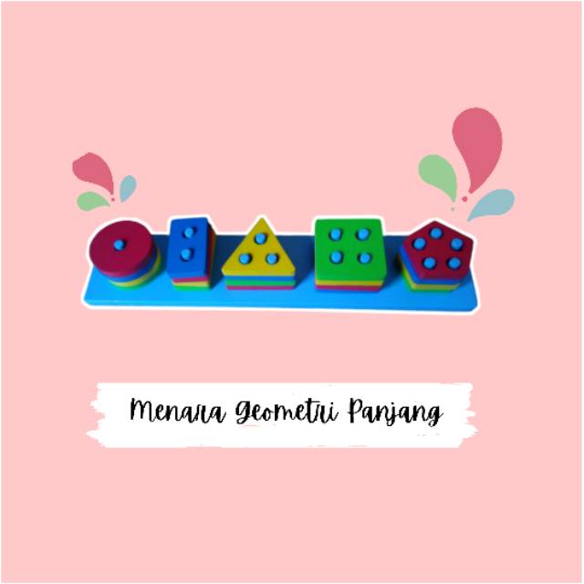 013. Mainan Edukatif-Menara Geometri Panjang-Menara Geometri 5 Bentuk