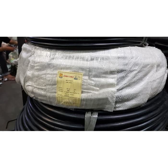 Kabel NYYHY / Kabel Serabut 4x4mm / 4x4 mm Hitam @100Meter Jembo