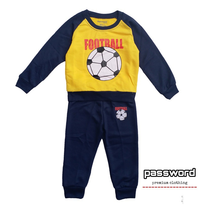 HappyOliver PASSWORD FOOTBALL Setelan Sweater 1 - 7 Tahun Baju Anak BerKualitas