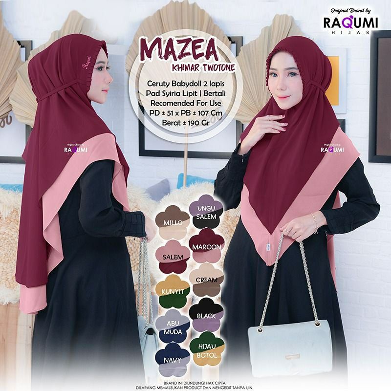 Jilbab Khimar Raqumi Mazea Khimar Twotone